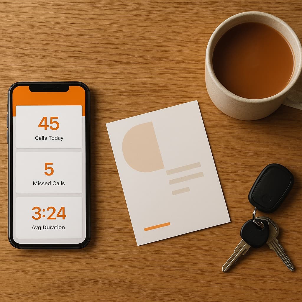 Tradesman checking dashboard on phone